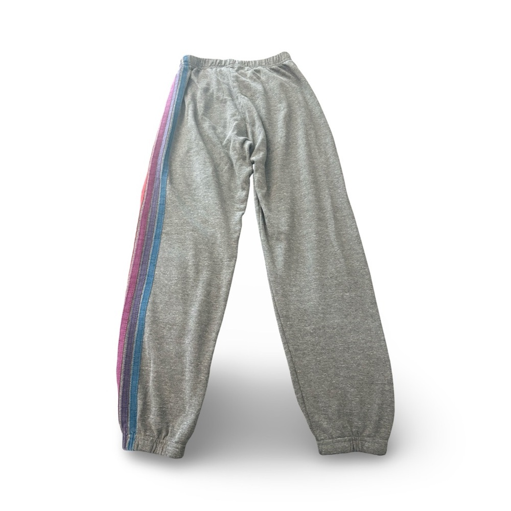 Aviator Nation 5 Stripe Sweatpants - HEATHER GREY size small - Picture 3 of 4